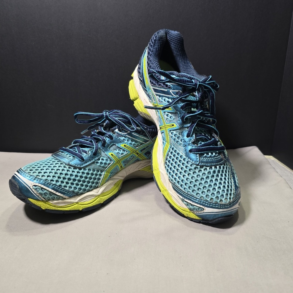 ASICS GEL-Cumulus 16 Running Shoes Size 7 Blue Neon Yellow